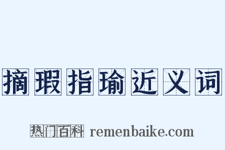 摘瑕指瑜近义词是什么意思的图片